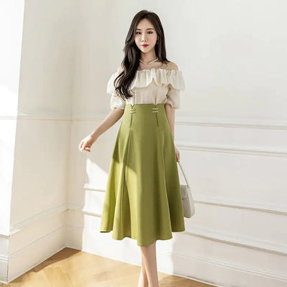 Mid Length High Waist Slim Fit Dress for Women