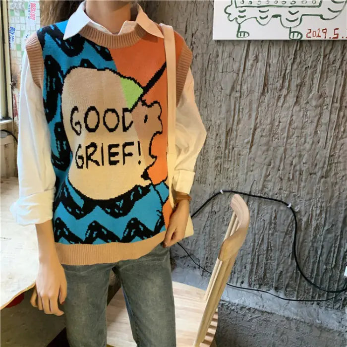 Chic Retro Two-Piece Set with White Shirt and Vest