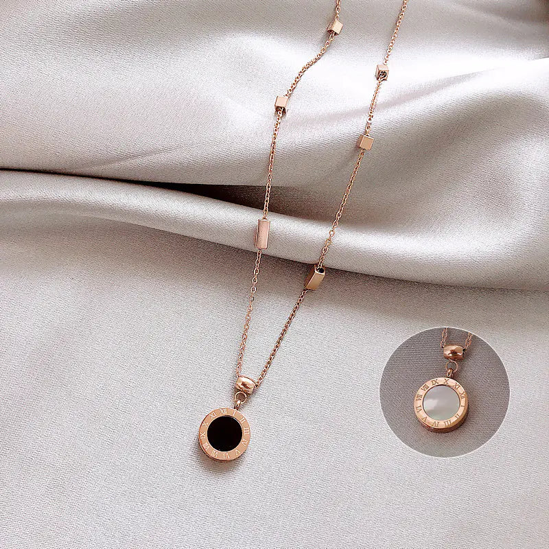 Titanium Steel Necklace - Korean Style Letter Pendant