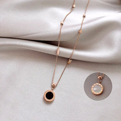 Titanium Steel Necklace - Korean Style Letter Pendant