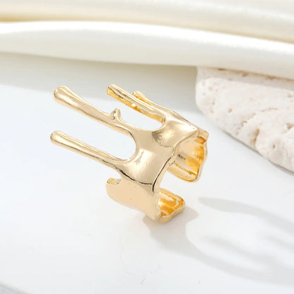 Women's Adjustable Lava Crown Texture Ring