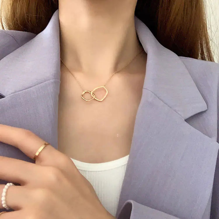 Titanium Steel Necklace - Korean Style Letter Pendant