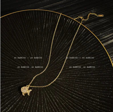 Titanium Steel Necklace - Korean Style Letter Pendant